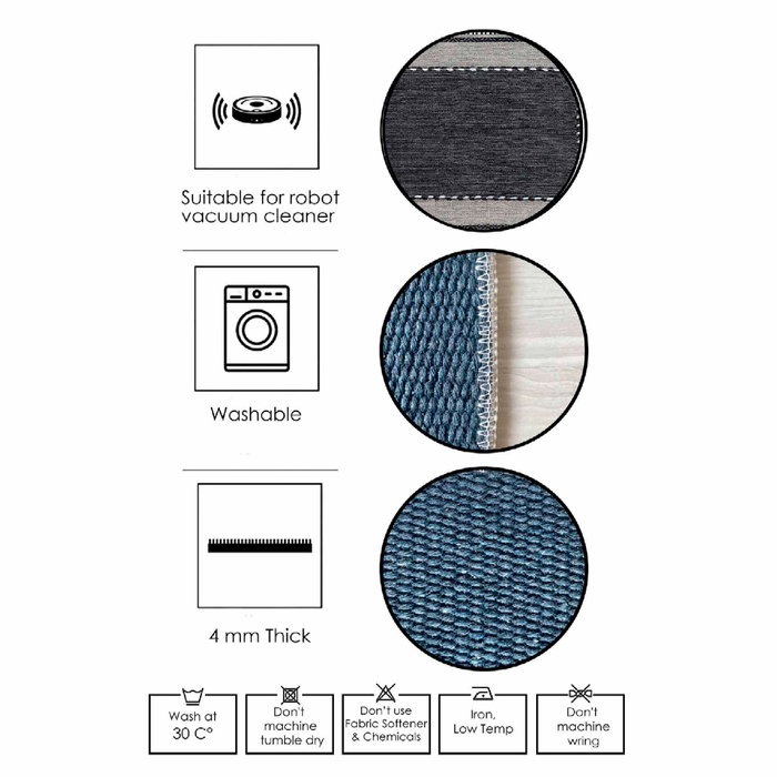 Conceptum Alfombra de Algodón 100% 80 x 50 cm Blanco, Gris y Negro